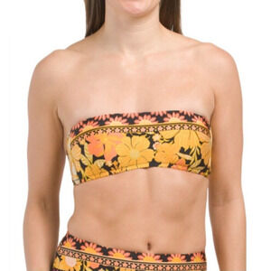 Sunshine 79 Flower Power Floral Bandeau Tie Back Bikini Top Bralette 10 NEW NWT